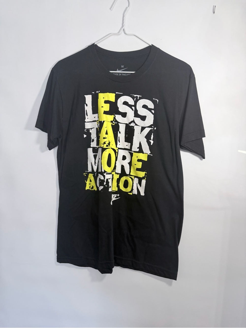 Nike Black Short Sleeve Tee with Yellow & White Graphic